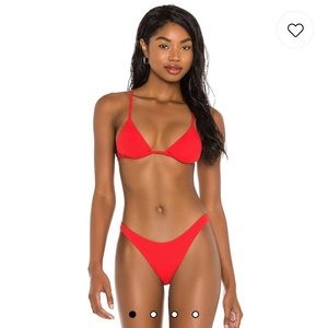 NWT Vitamin A Two Piece Marisol Red Bikini XL, 12/D (Sol Top/California Pant)